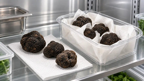 Verse zwarte truffel: opslag en behandeling na levering
