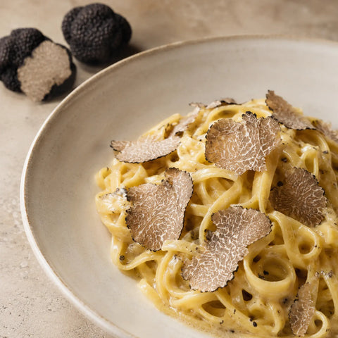 Fresh Burgundy Truffle – Tuber uncinatum shaved over creamy tagliolini