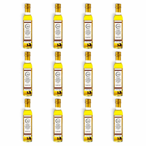Twelve 250 ml bottles of White Truffle Olive Oil with 2% Tuber magnatum flavouring
